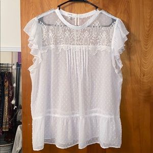 Maurices White Sheer & Lace Top